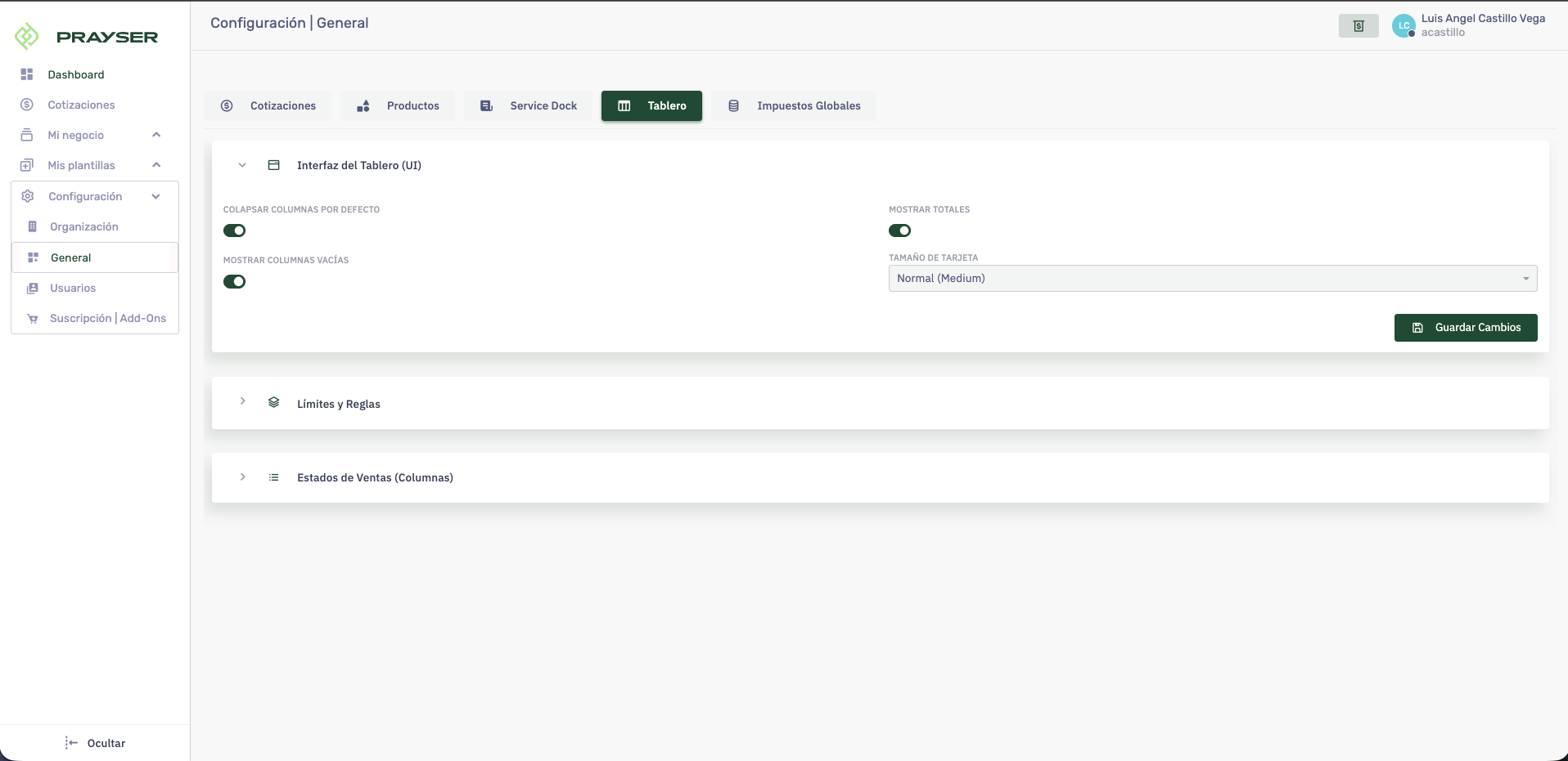 Paso 7: Tablero Kanban - Interfaz y Límites