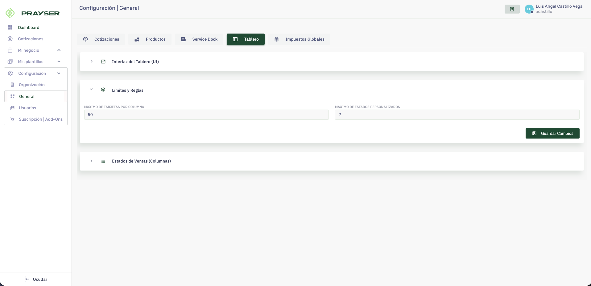 Paso 8: Tablero Kanban - Estados de Cotizaciones